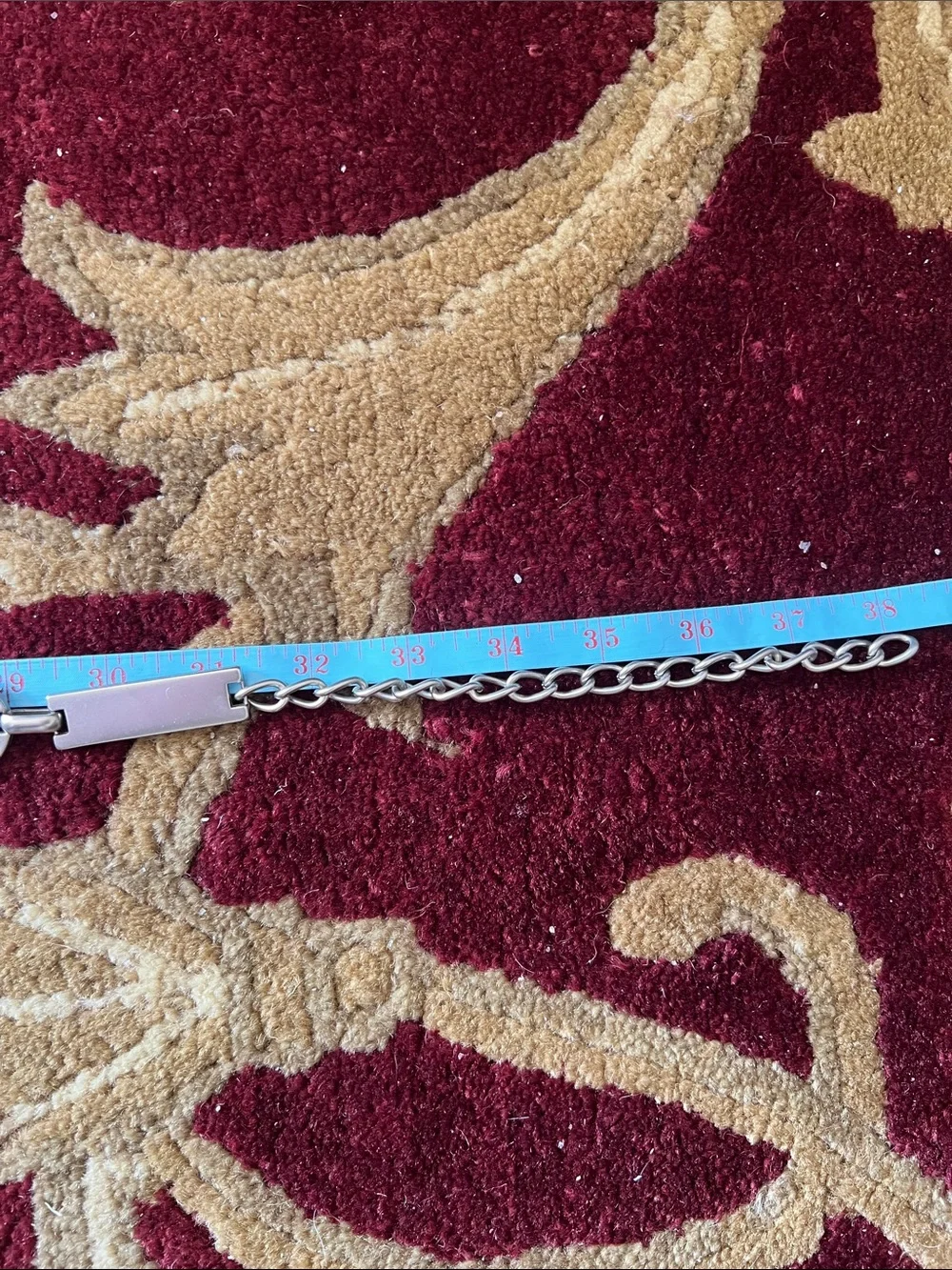 ESCADA Women’s Matted Silver Tone Contempo Bar Target Chain Link Belt